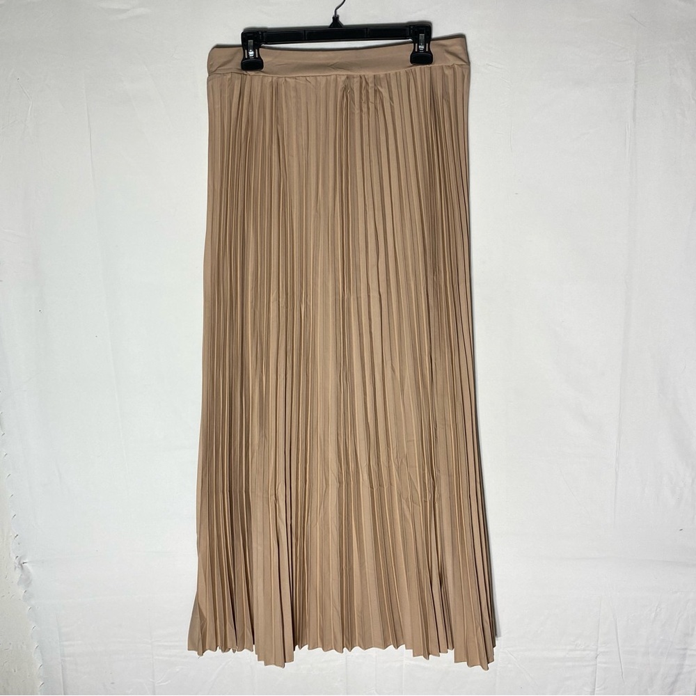 5/$25 Shein Tan Pleated Maxi Skirt W Elastic Waistband XL